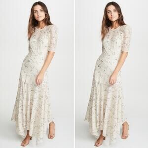 NWT NEW Veronica Beard Balsam Floral Print Broderie Anglaise Chiffon Dress